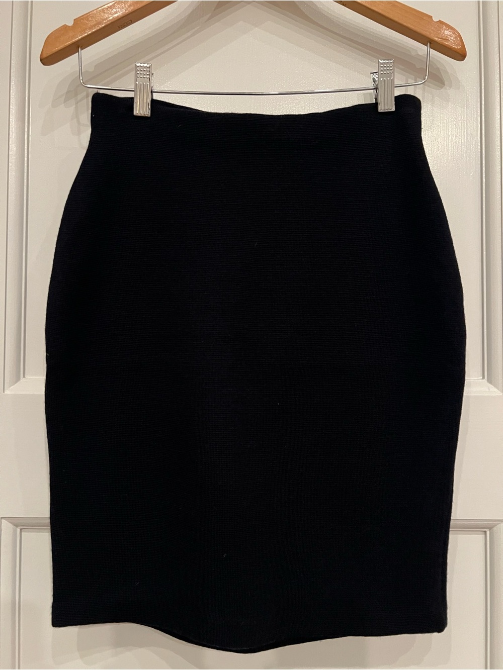 Adrienne Vittadini Black Wool Pencil Skirt